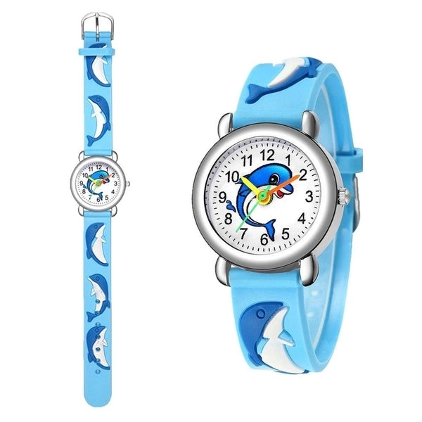 Cute Dolphin Pattern Quartz Watch Boys Girl Gift Watch