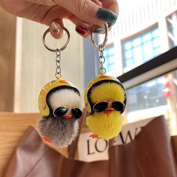 Cute Duck Plush Women's Bag Pendant Keychain