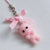 Cute Flocking Kitten Mobile Phone Hanging Chain Bow Cat Keychain Y2K Sweet Cool Girl Heart Bag Pendant