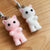 Cute Flocking Kitten Mobile Phone Hanging Chain Bow Cat Keychain Y2K Sweet Cool Girl Heart Bag Pendant