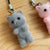 Cute Flocking Kitten Mobile Phone Hanging Chain Bow Cat Keychain Y2K Sweet Cool Girl Heart Bag Pendant