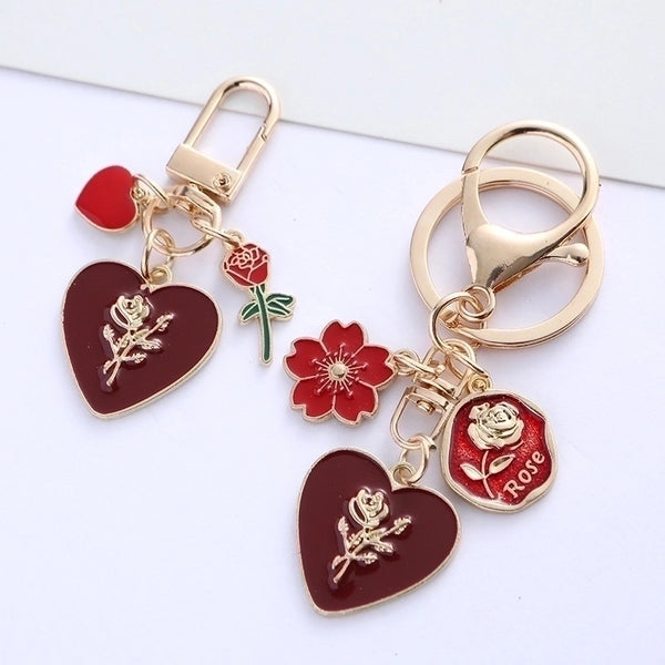 Cute Flower Alloy Women's Keychain