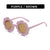 Cute Flower Pc Round Frame Full Frame Kids Sunglasses