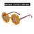 Cute Flower Pc Round Frame Full Frame Kids Sunglasses