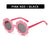 Cute Flower Pc Round Frame Full Frame Kids Sunglasses