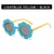 Cute Flower Pc Round Frame Full Frame Kids Sunglasses