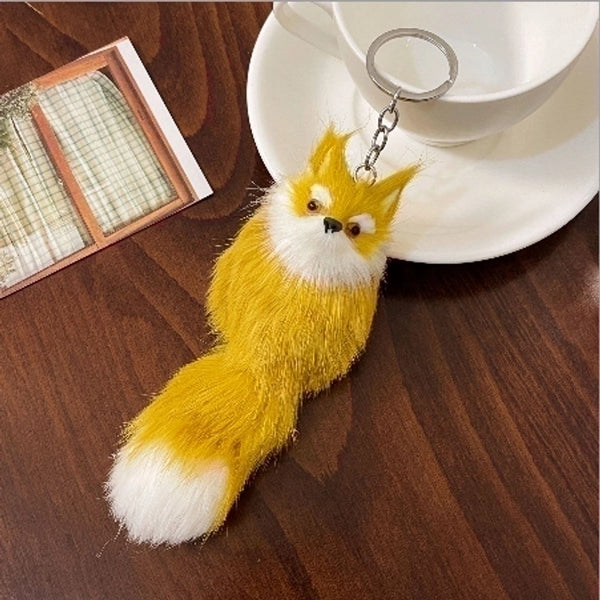 Cute Fox Plush Women's Bag Pendant Keychain