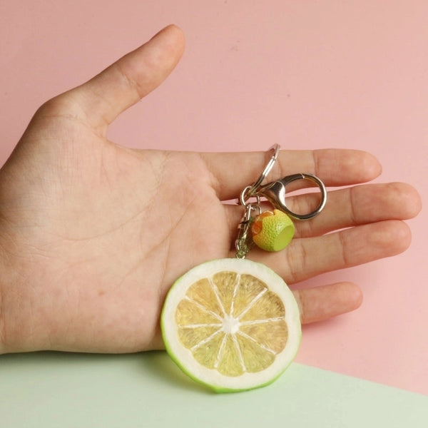 Cute Fruit Pvc Unisex Bag Pendant Keychain