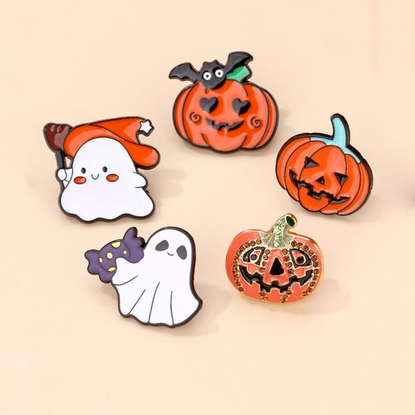 Cute Funny Pumpkin Ghost Alloy Plating Unisex Brooches