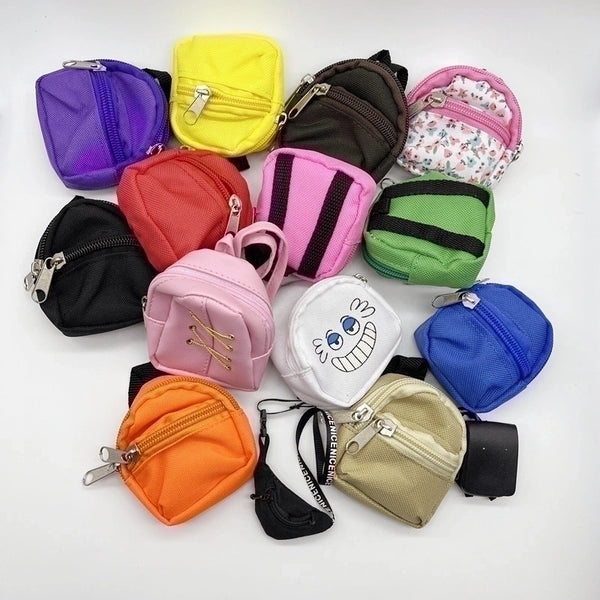 Cute Funny School Backpack Solid Color Nylon Unisex Keychain