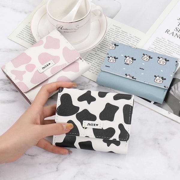 Cute Geometric Animal Printing Square Zipper Buckle Small Wallet