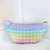 Cute Gradient Color Pillow Shape Zipper Fanny Pack