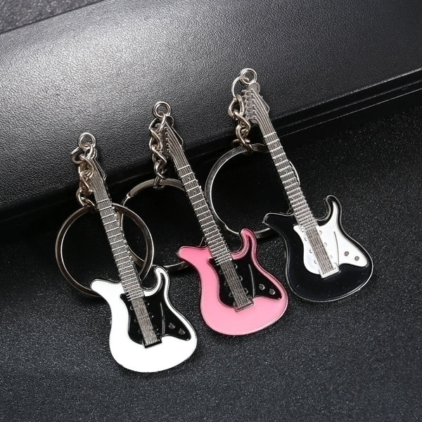 Cute Guitar Zinc Alloy Unisex Keychain