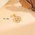 Cute Handmade Shiny Sunflower Leaves Heart Shape Brass 18k Gold Plated Zircon Charms In Bulk