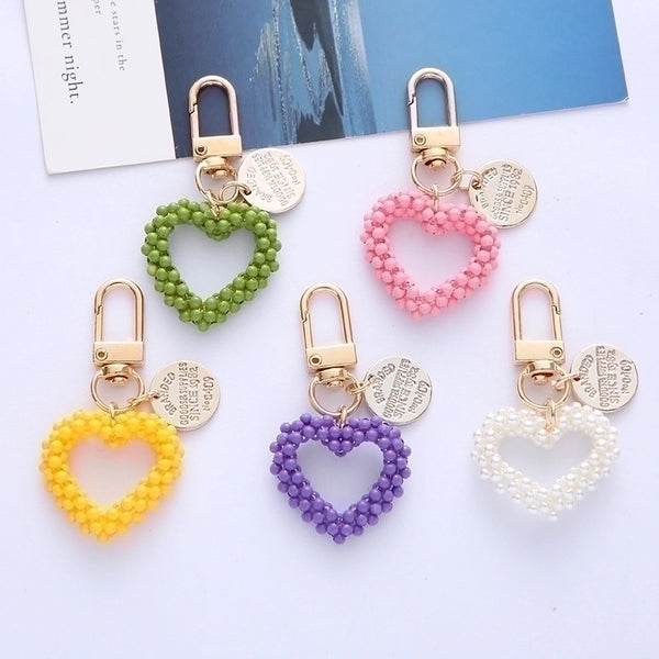 Cute Heart Shape Alloy Resin Unisex Keychain