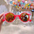 Cute Heart Shape Floral Polycarbonate Round Frame Square Oval Frame Full Frame Kids Sunglasses