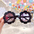 Cute Heart Shape Floral Polycarbonate Round Frame Square Oval Frame Full Frame Kids Sunglasses