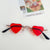 Cute Heart Shape Pc Resin Special-shaped Mirror Full Frame Kids Sunglasses