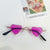 Cute Heart Shape Pc Resin Special-shaped Mirror Full Frame Kids Sunglasses