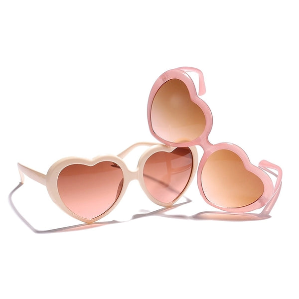 Cute Heart Shape Pc Special-shaped Mirror Full Frame Women's Sunglasses