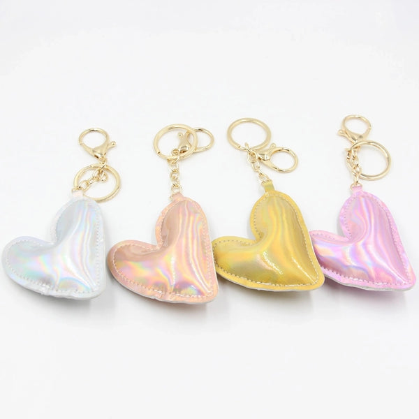 Cute Heart Shape Pu Leather Alloy Women's Bag Pendant Keychain