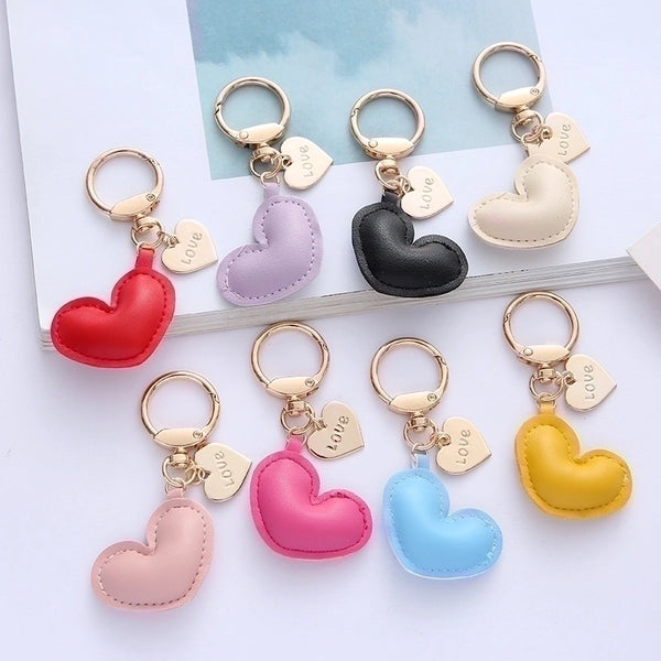 Cute Heart Shape Pu Leather Valentine's Day Unisex Bag Pendant Keychain