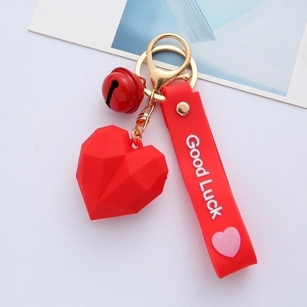 Cute Heart Shape Silica Gel Metal Valentine's Day Unisex Bag Pendant Keychain