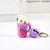 Cute Ice Cream Bear Strawberry Pvc Women's Keychain