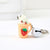 Cute Ice Cream Bear Strawberry Pvc Women's Keychain