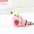 Cute Ice Cream Bear Strawberry Pvc Women's Keychain