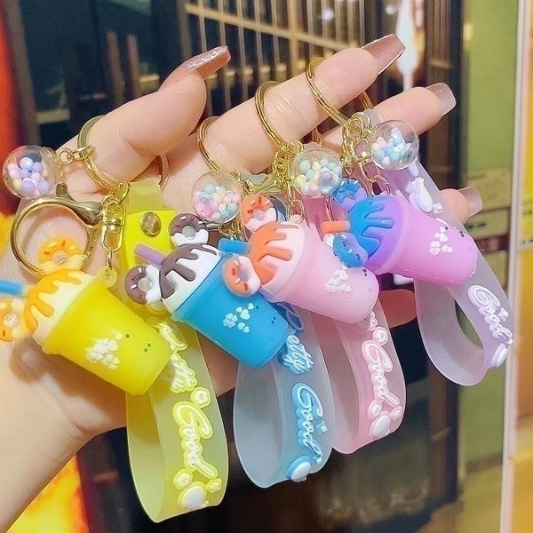 Cute Ice Cream Letter Silica Gel Women's Bag Pendant Keychain