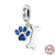 Cute Infinity Paw Print Heart Shape Sterling Silver Enamel Inlay Zircon Jewelry Accessories