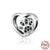 Cute Infinity Paw Print Heart Shape Sterling Silver Enamel Inlay Zircon Jewelry Accessories