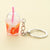 Cute Lady Cup Alloy Plastic Bag Pendant Keychain