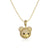 Cute Little Bear Copper Inlay Zircon Pendant Necklace