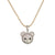 Cute Little Bear Copper Inlay Zircon Pendant Necklace