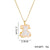 Cute Little Bear Star Titanium Steel Copper Plating Inlay Resin Zircon Gold Plated Pendant Necklace