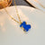 Cute Little Bear Star Titanium Steel Copper Plating Inlay Resin Zircon Gold Plated Pendant Necklace