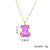 Cute Little Bear Star Titanium Steel Copper Plating Inlay Resin Zircon Gold Plated Pendant Necklace