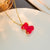 Cute Little Bear Star Titanium Steel Copper Plating Inlay Resin Zircon Gold Plated Pendant Necklace