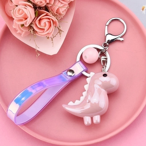 Cute Little Dinosaur Colorful Rope Keychain Wholesale