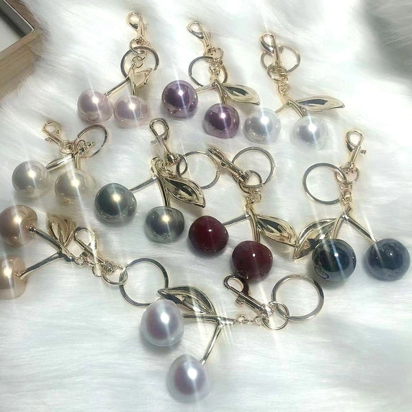 Cute Modern Style Cherry Imitation Pearl Alloy Plating Women's Bag Pendant Keychain