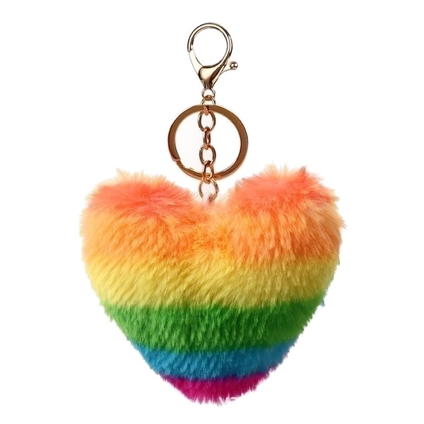 Cute Modern Style Classic Style Heart Shape Plush Bag Pendant Keychain