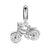 Cute Motorcycle Sterling Silver Inlay Zircon Pendants Jewelry Accessories