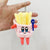 Cute Novelty Toast Hamburger Hot Dog Pp Cotton Plush Unisex Bag Pendant Keychain