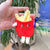 Cute Novelty Toast Hamburger Hot Dog Pp Cotton Plush Unisex Bag Pendant Keychain