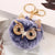 Cute Owl Plush Metal Sequins Rhinestones Bag Pendant Keychain