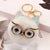 Cute Owl Plush Metal Sequins Rhinestones Bag Pendant Keychain