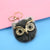 Cute Owl Plush Metal Sequins Rhinestones Bag Pendant Keychain