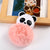 Cute Panda Pu Leather Alloy Plush Plating Bag Pendant Keychain